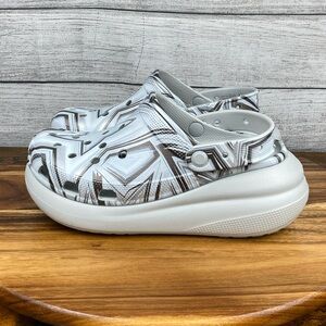 Crocs Classic Crush Platform Clog Silver Stars Women’s Shoe Size 9